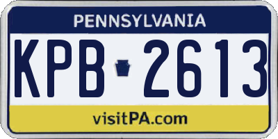 PA license plate KPB2613