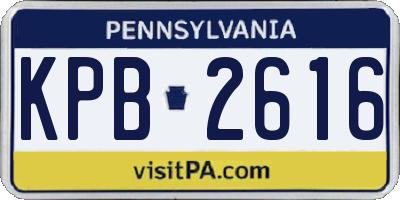 PA license plate KPB2616