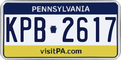 PA license plate KPB2617
