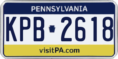 PA license plate KPB2618