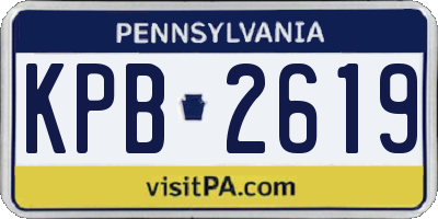 PA license plate KPB2619