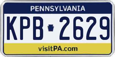PA license plate KPB2629