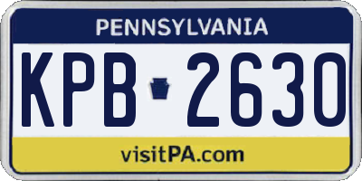 PA license plate KPB2630