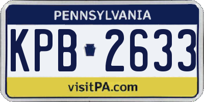 PA license plate KPB2633