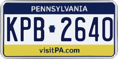 PA license plate KPB2640