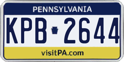 PA license plate KPB2644