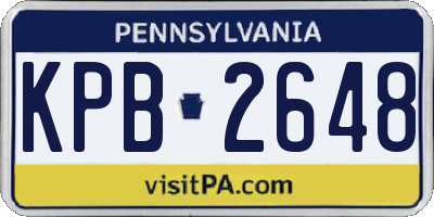 PA license plate KPB2648