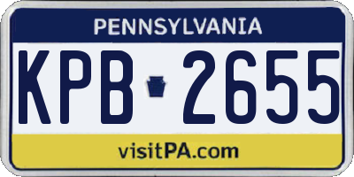 PA license plate KPB2655