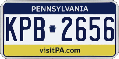 PA license plate KPB2656