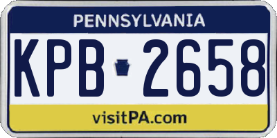 PA license plate KPB2658
