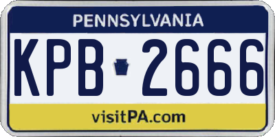 PA license plate KPB2666