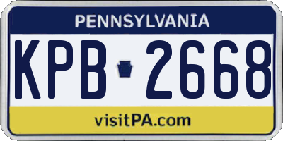 PA license plate KPB2668