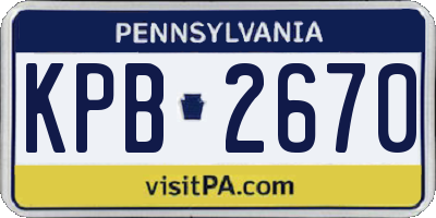 PA license plate KPB2670