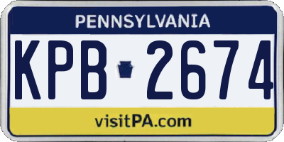 PA license plate KPB2674