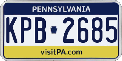 PA license plate KPB2685