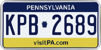 PA license plate KPB2689