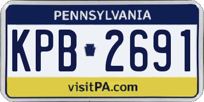 PA license plate KPB2691