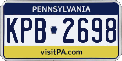 PA license plate KPB2698