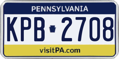 PA license plate KPB2708