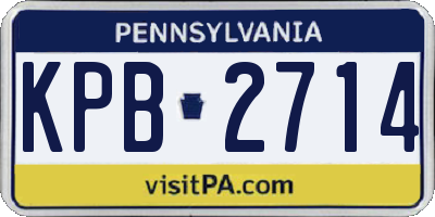 PA license plate KPB2714