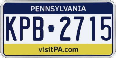 PA license plate KPB2715