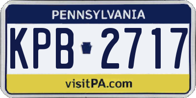 PA license plate KPB2717