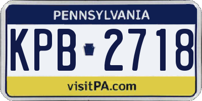PA license plate KPB2718