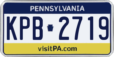 PA license plate KPB2719