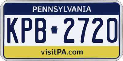 PA license plate KPB2720