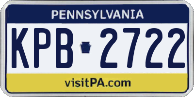 PA license plate KPB2722