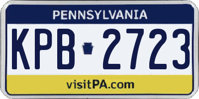 PA license plate KPB2723