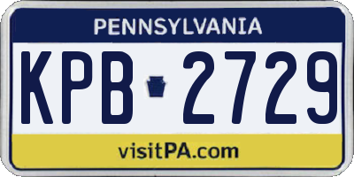 PA license plate KPB2729