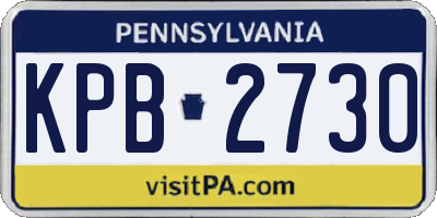 PA license plate KPB2730