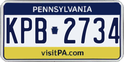 PA license plate KPB2734