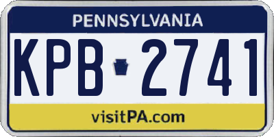 PA license plate KPB2741