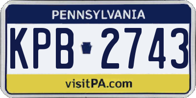 PA license plate KPB2743