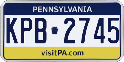 PA license plate KPB2745