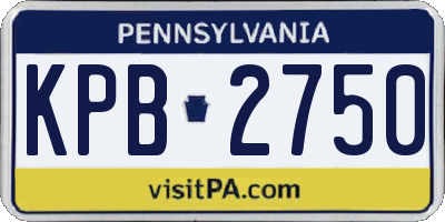 PA license plate KPB2750