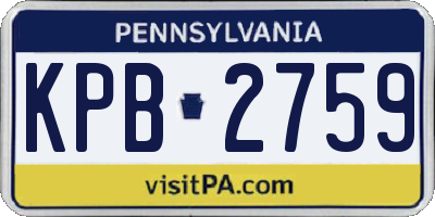 PA license plate KPB2759