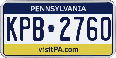 PA license plate KPB2760