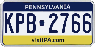 PA license plate KPB2766