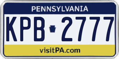 PA license plate KPB2777
