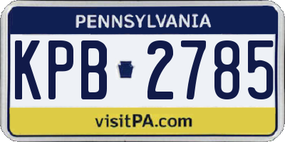 PA license plate KPB2785