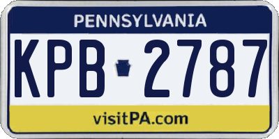 PA license plate KPB2787