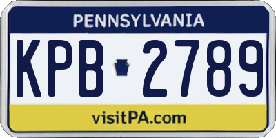 PA license plate KPB2789