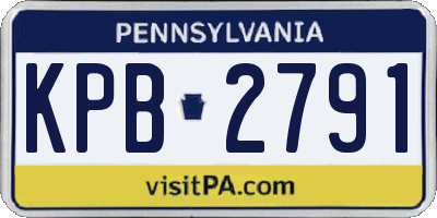 PA license plate KPB2791