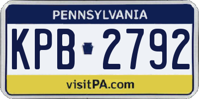 PA license plate KPB2792