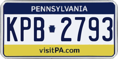 PA license plate KPB2793