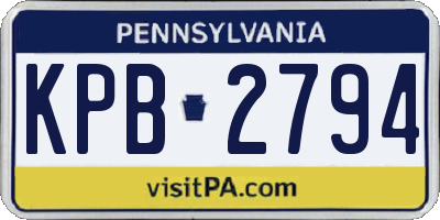 PA license plate KPB2794