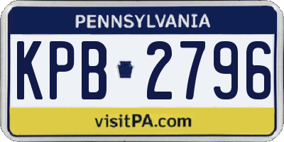 PA license plate KPB2796